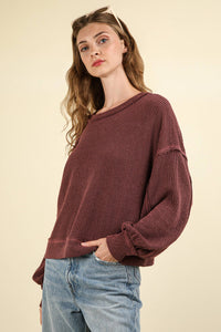 Audrey Comfy Knit Top in Cedarwood