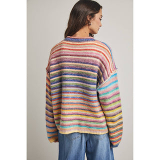 The Rainbow Button-Up Knit Sweater Cardigan