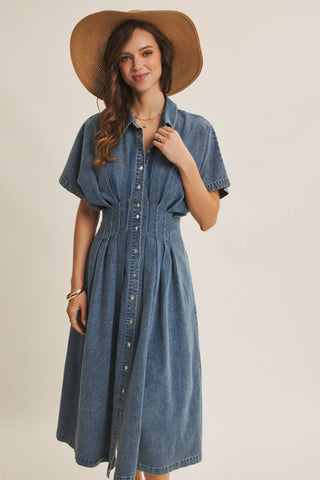 Tori Button Down Midi Dress