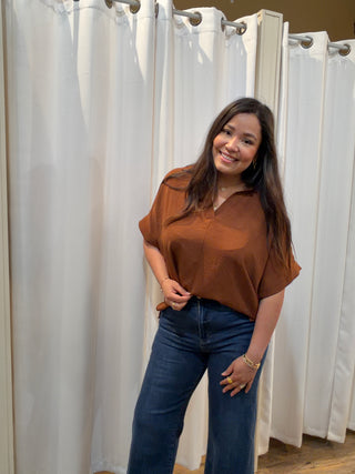 Elena Blouse in Mocha