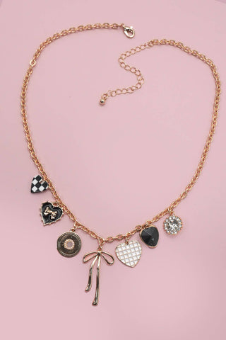 Frances Checkered Charm Necklace