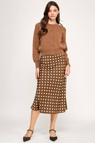 Ellison Polka Dot Midi Skirt