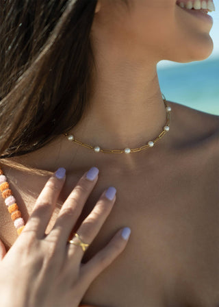 Pearl Paperclip Necklace