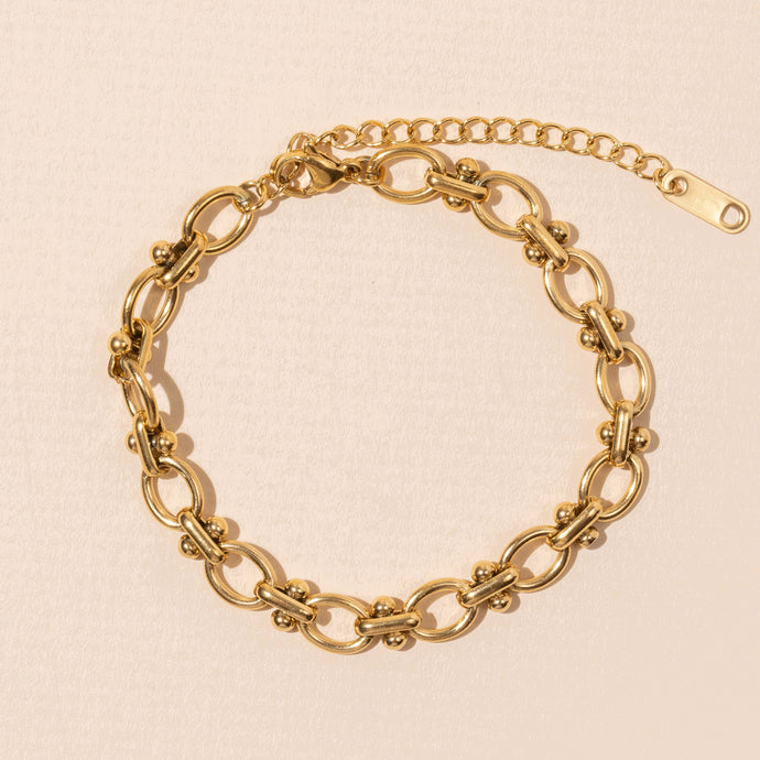 18K Gold Dip Chain Link Bracelet