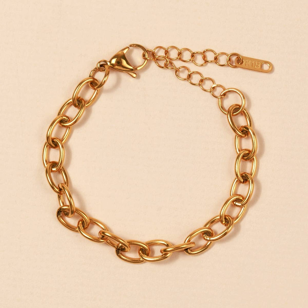 Simple Chain Bracelet 18K Gold Plated