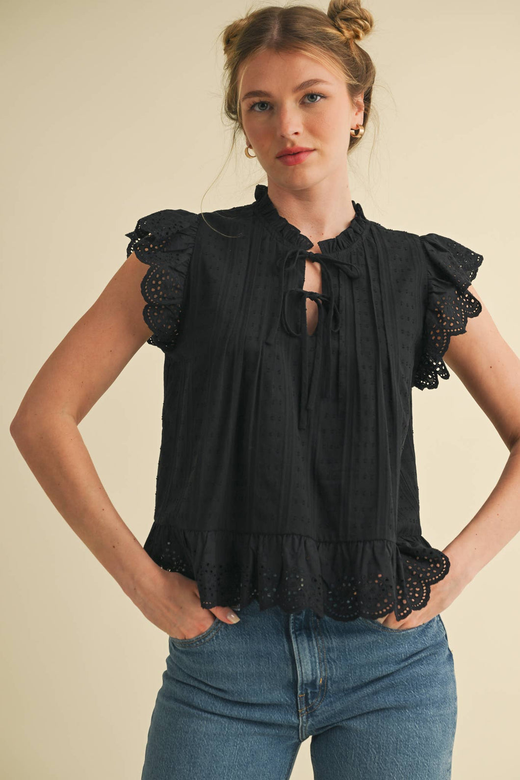 Allie Lace Trim Top