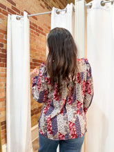 Charlotte Ruffle Top in Wine