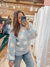 Sweetest Daisy Oversized Sweater in Blue