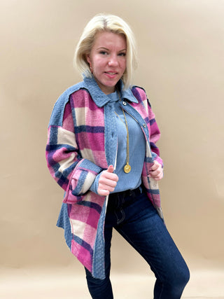 Myra Denim Plaid Shacket
