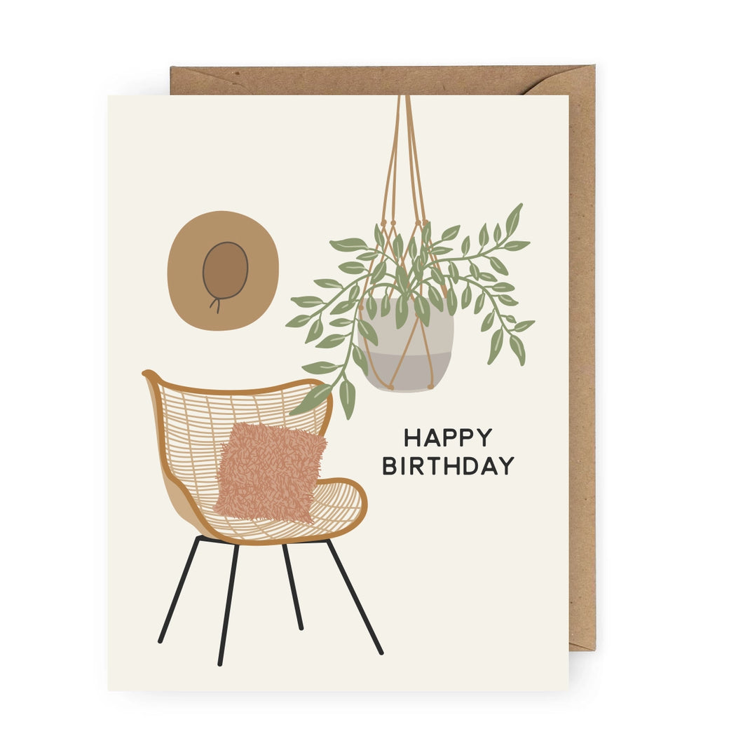Boho Happy Birthday Greeting Card