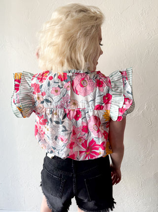 Ivy Ruffled Floral Top
