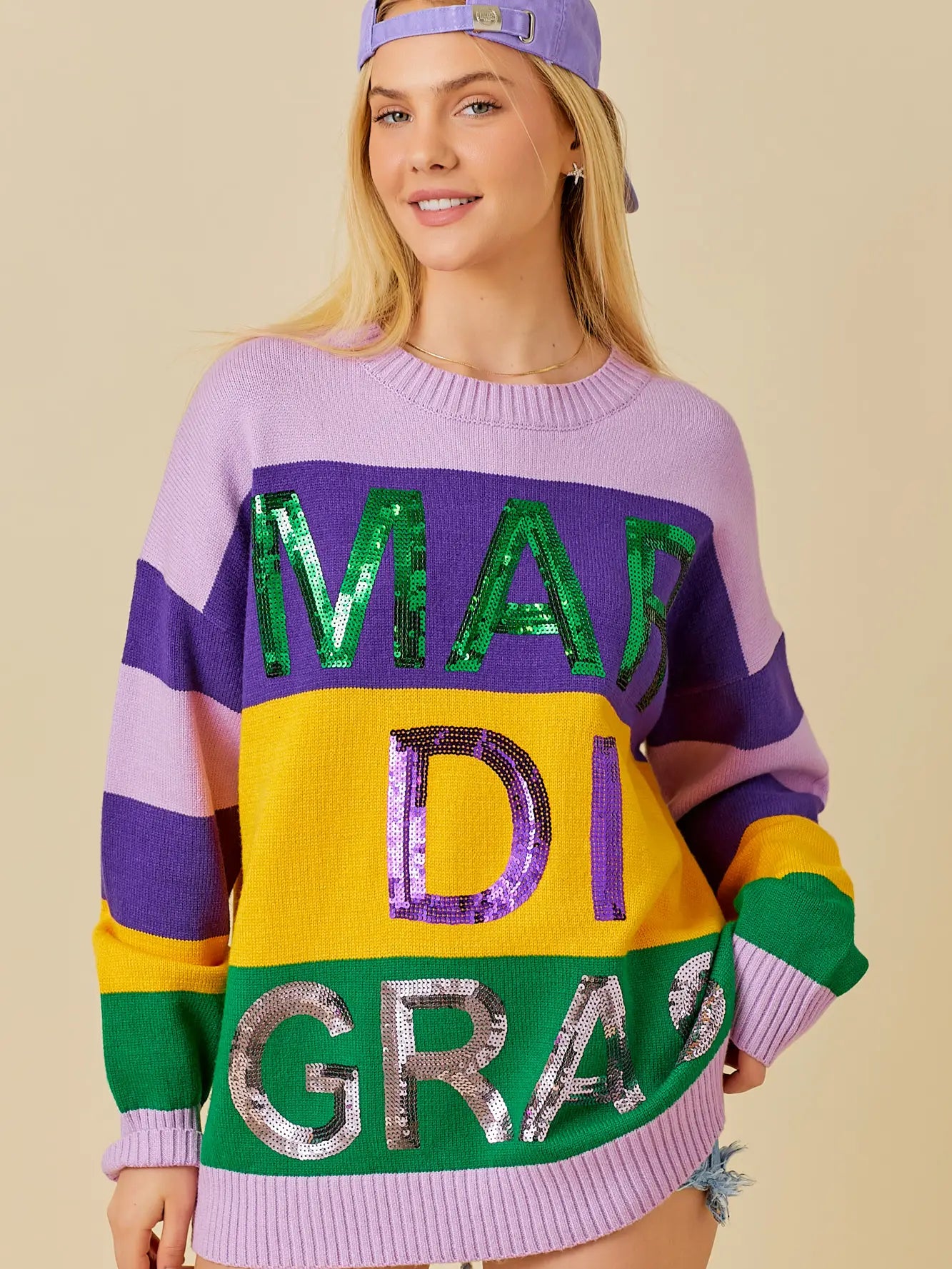 Mardi gras deals color block sweatshirt