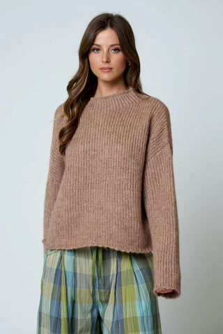Cassia Oversized Knit Sweater in Mocha