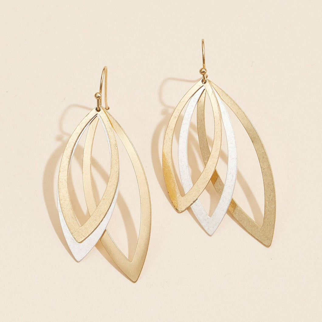Elegant Layered Leaf Earrings