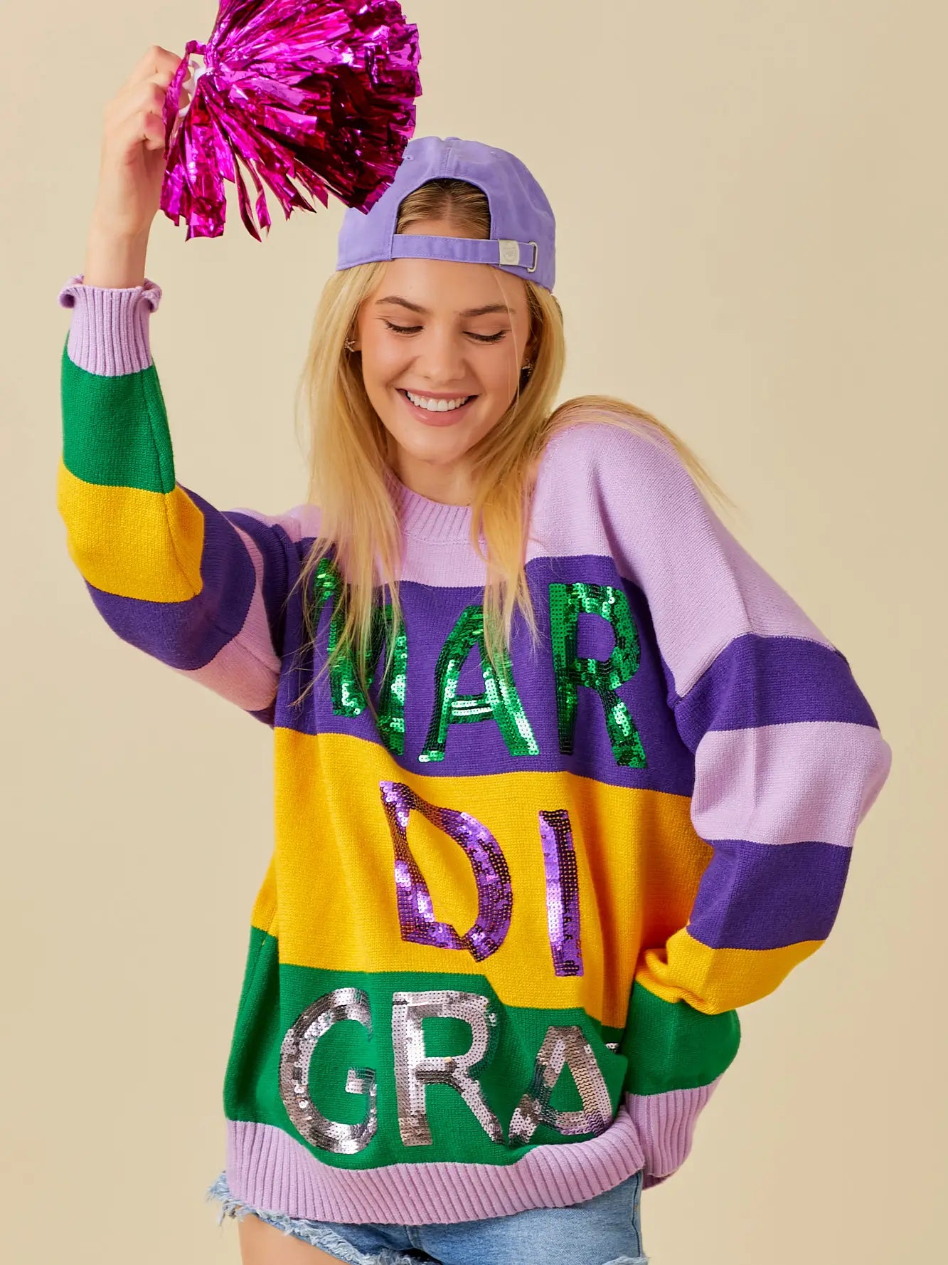 Mardi gras color store block sweatshirt