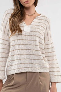 Danica Drop Shoulder Knit Sweater in Ivory