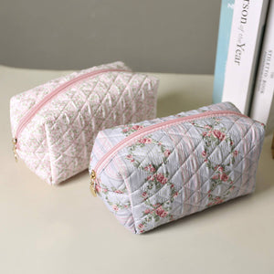 Avery Quilted Floral Cosmetic Bag