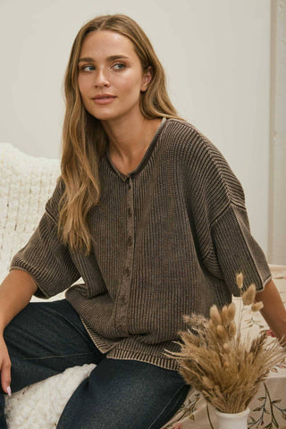 Elowen Cardigan in Dark Brown