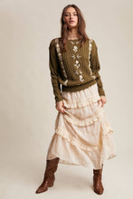 Rory Embroidered Cable Knit Sweater