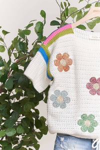 Daisy Embroidered Sweater Top