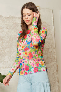 Field Of Flowers Mesh Top