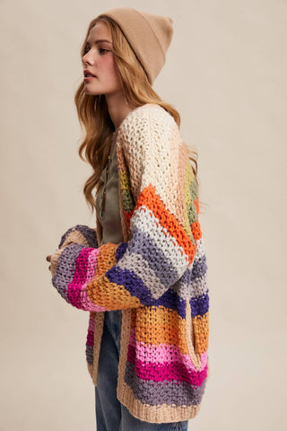 Rainbow Crochet Cardigan