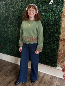 Thea Scalloped Mock Neck Sweater
