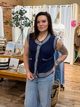 Marla Striped Knit Button Vest