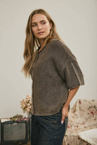 Elowen Cardigan in Dark Brown