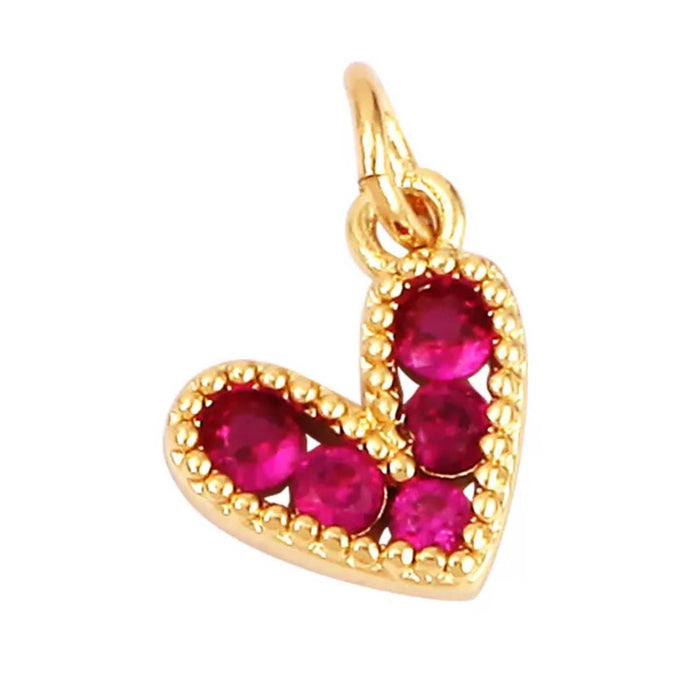 Mini Fuchsia Pink Heart Charm