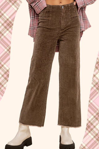 Evie High Waisted Wide Leg Corduroy Pants