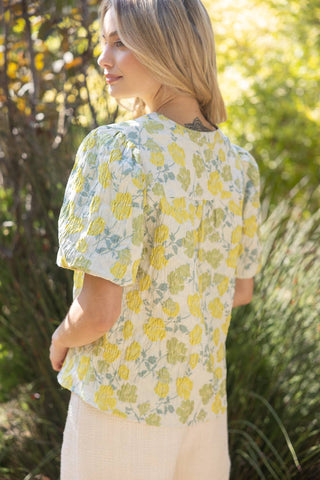 Paula Floral Jaquard Top