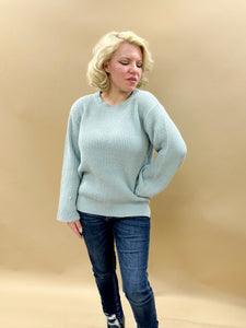 Winter Breeze Sweater Top in Dusty Blue