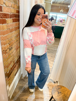 Pretty in Pink Patchwork Pullover Top