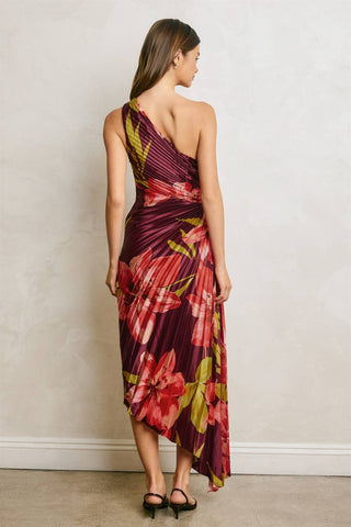 Penelope One Shoulder Pleated Dress