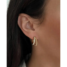Enzo Gold Pearl Hoop Earrings