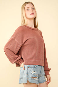 Audrey Comfy Knit Top in Cedarwood