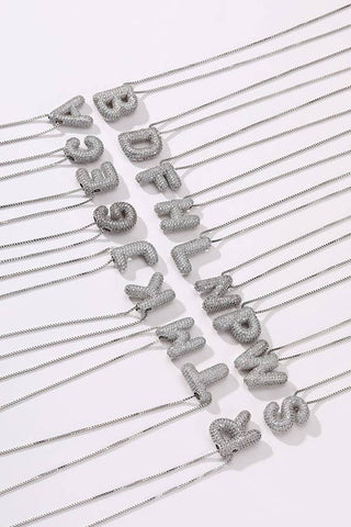 Initial Pave Bubble Necklace