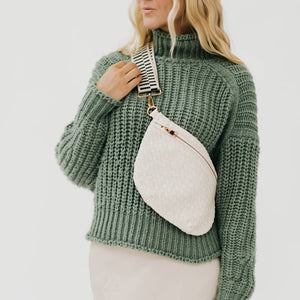 Westlyn Woven Bum Bag in Metallic Gunmetal