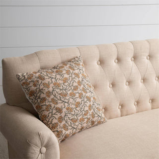 Knubby Slub Block Print, Dandelion Pillow