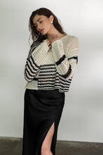 Colorblock Crochet Knit Sweater