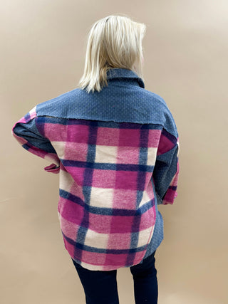 Myra Denim Plaid Shacket