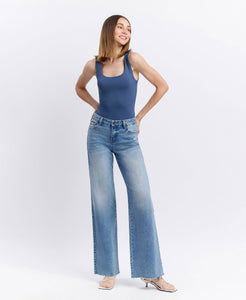 Olivia Mid Rise Wide Leg Jeans