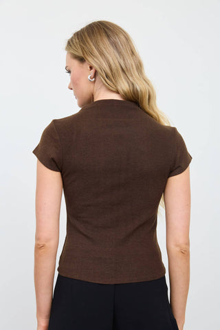 Nora Mock Neck Knit Top