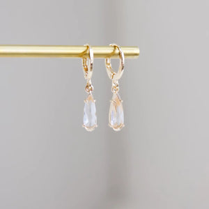 Crystal Teardrop Huggie Earrings by Mesa Blue