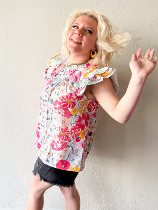 Ivy Ruffled Floral Top