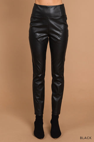 Vivian Vegan Leather Spandex Jeggings