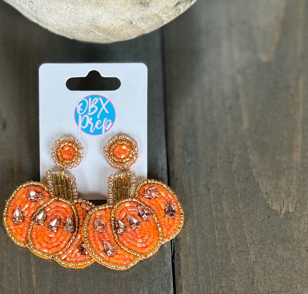 Glam Pumpkin Seed Bead Earrings