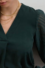 Lucy Sheer Sleeve Top in Green