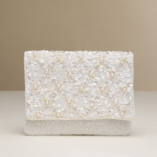 White Pearl & Sequin Beaded Clutch